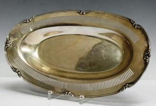 Appraisal: Reticulated Sterling Silver Bread Basket Marked on the underside Sterling