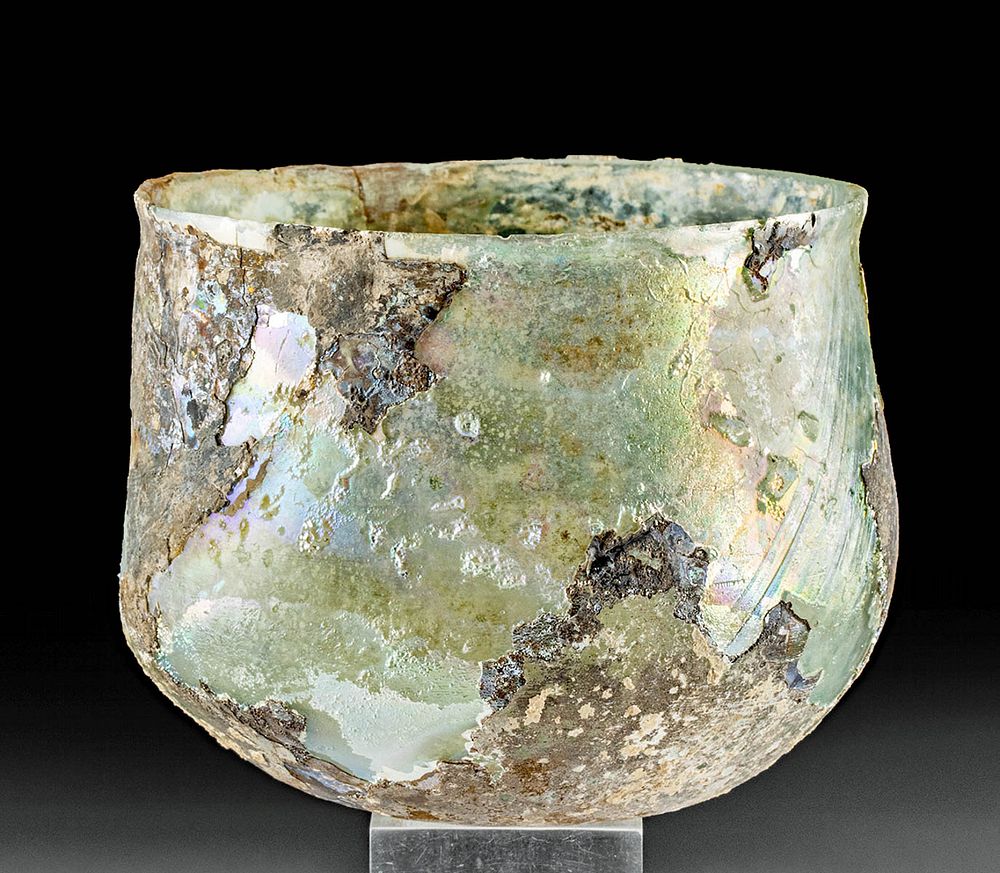 Appraisal: Roman Glass Carinated Vessel ex-Bonhams First Time At Auction Roman-Byzantine