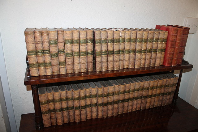 Appraisal: A COLLECTION OF LEATHERBOUND WAVERLEY NOVELS and three other leather