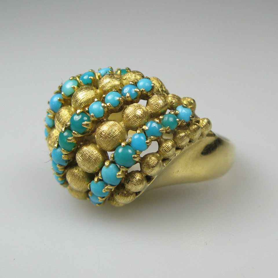 Appraisal: Birks k Yellow Gold Ring set with numerous turquoise cabochons