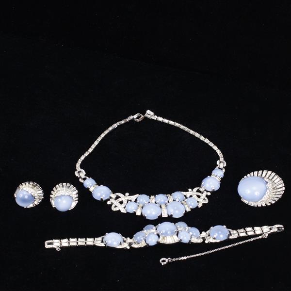 Appraisal: Boucher pc Necklace Parure Bracelet Pin Clip on Earrings with