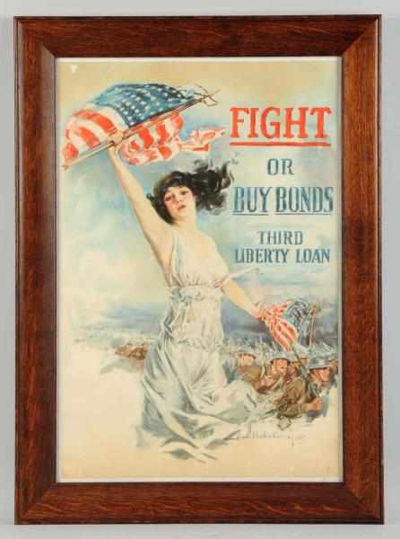 Appraisal: WWI Buy Bonds Poster Circa Professionally dry-mounted and framed under