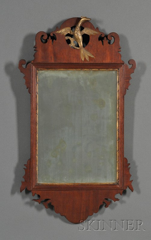 Appraisal: Chippendale Mahogany and Mahogany Veneer Gilt-gesso Mirror England or America