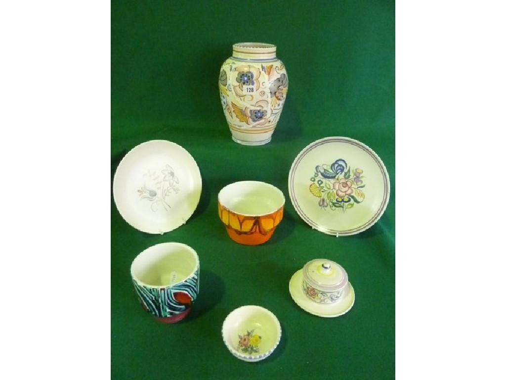 Appraisal: A mixed collection of Poole Pottery comprising a Delphis plant