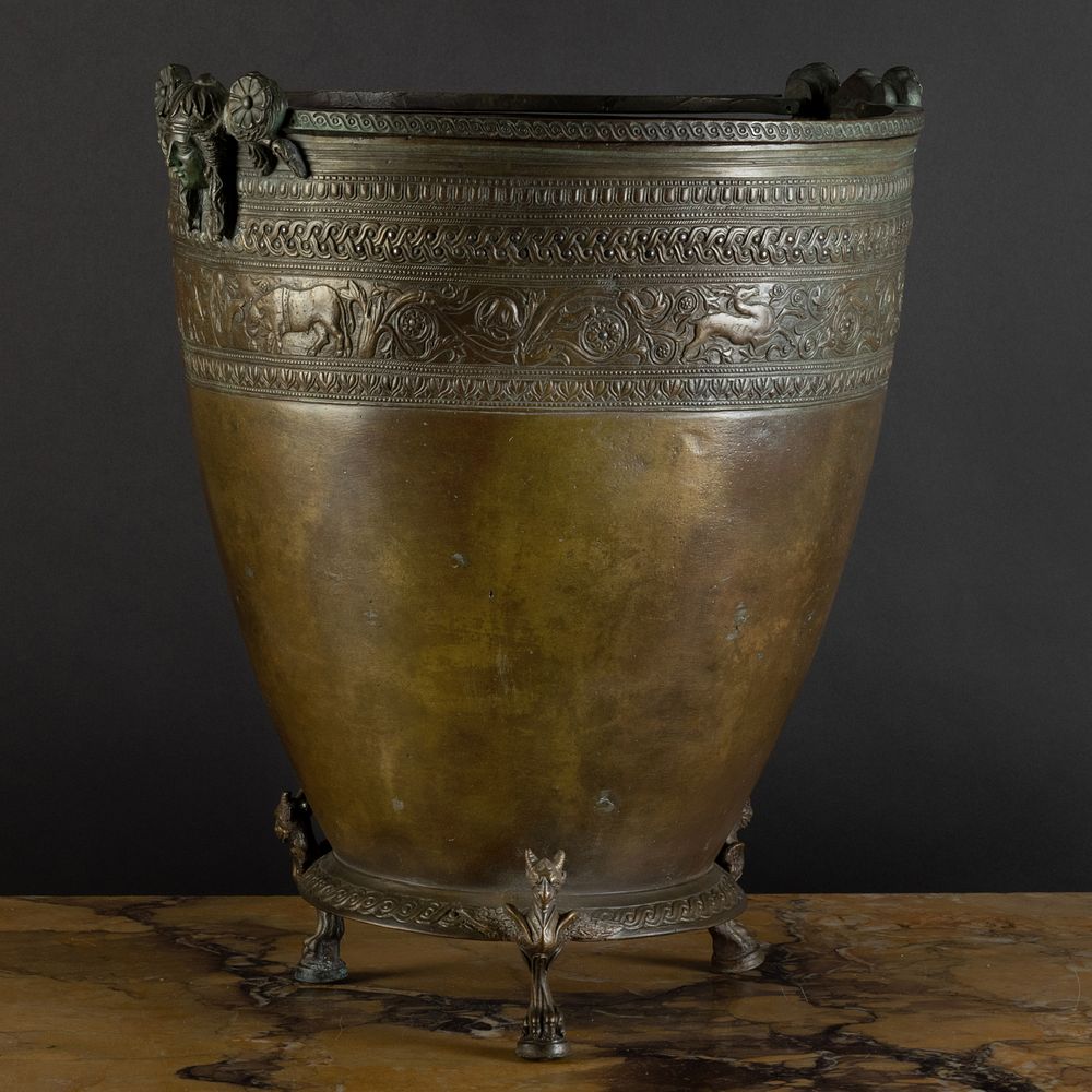 Appraisal: Italian Neoclassical Two-Handled Bronze Vase on Stand Chiurazzi Fils After