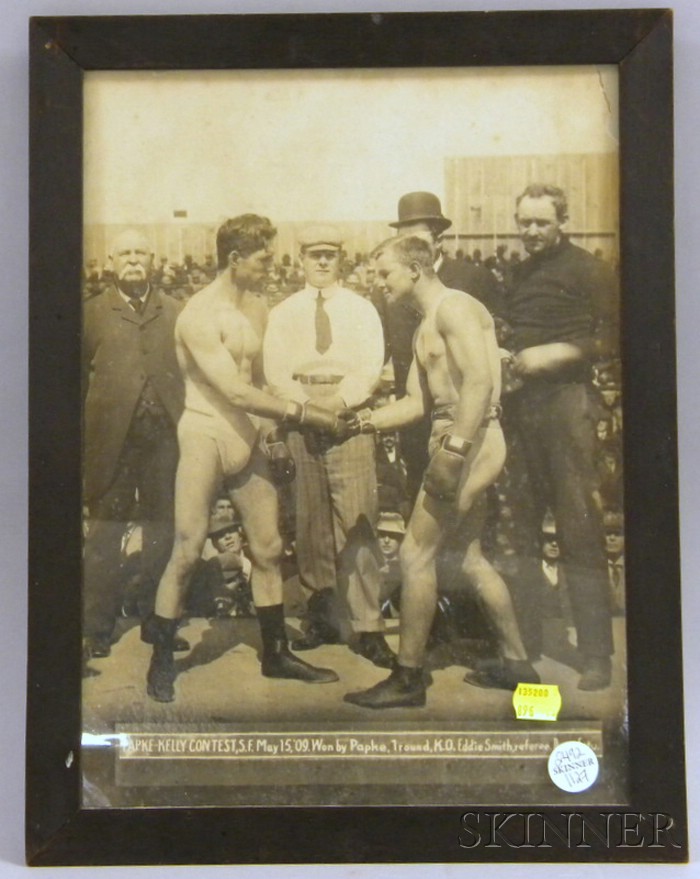 Appraisal: Framed Early Twentieth Century Black and White Photograph of Pugilists