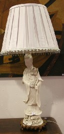 Appraisal: A Chinese blanc-de-chine figure of Guanyin transformed into a table