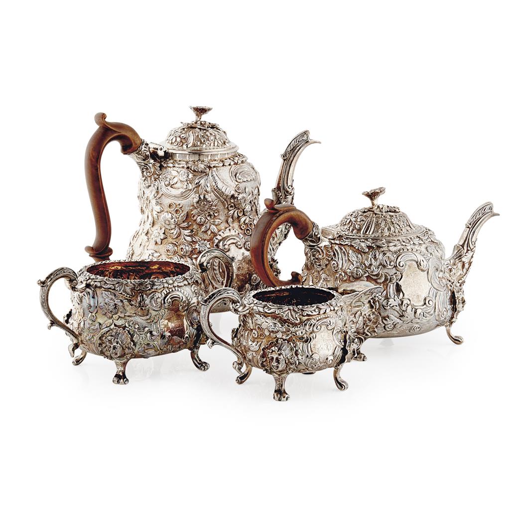 Appraisal: A matched George III rococo four piece tea and coffee