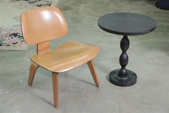 Appraisal: TWO CONTEMPORARY ITEMS A blond Eames style chair '' h