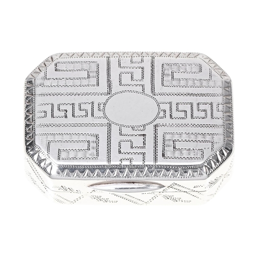 Appraisal: A George III silver vinaigrette with unusual grille cut cornered