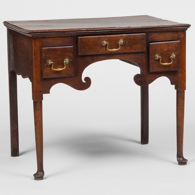 Appraisal: GEORGE II WALNUT SIDE TABLE x x in Condition Three