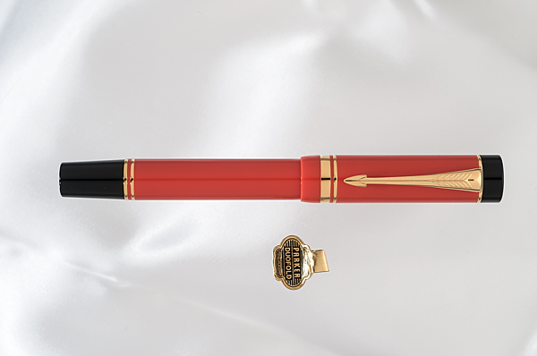 Appraisal: This Parker Duofold Special Edition orange Centennial fountain pen features