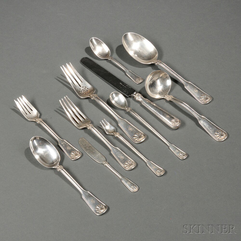 Appraisal: Tiffany Co Shell and Thread Pattern Sterling Silver Flatware Service