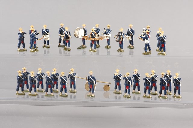 Appraisal: Lot of metal Chinese Imperial Army musicians Includes trumpeters pipers