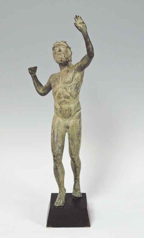 Appraisal: BRONZE BACCHUS SCULPTURE AFTER THE ANTIQUE '' h no visible