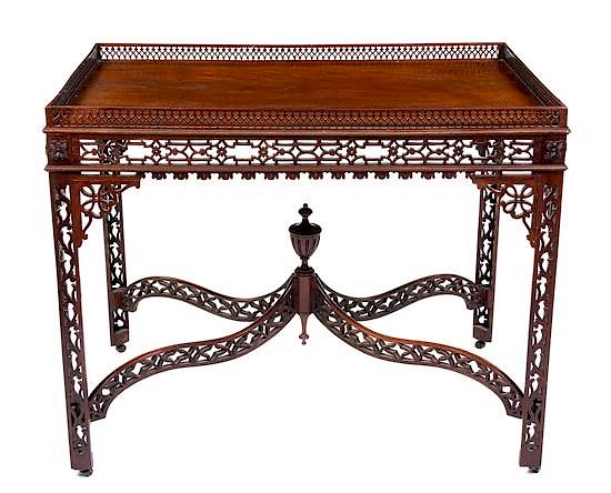 Appraisal: A George III Mahogany Silver Table Height x width x