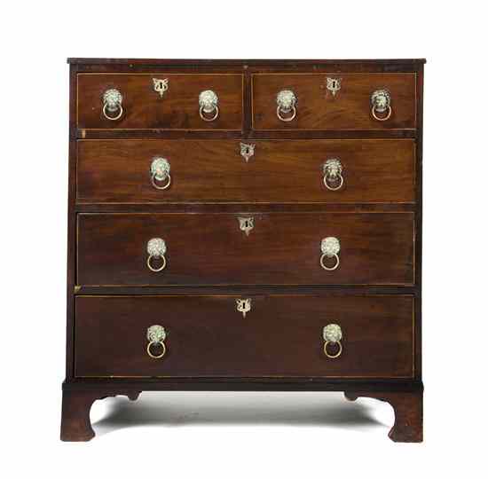 Appraisal: A George III Mahogany Chest of Drawers having a rectangular