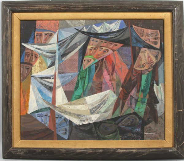 Appraisal: Howard Mandel American - 'Fleamarket' o b x x framed