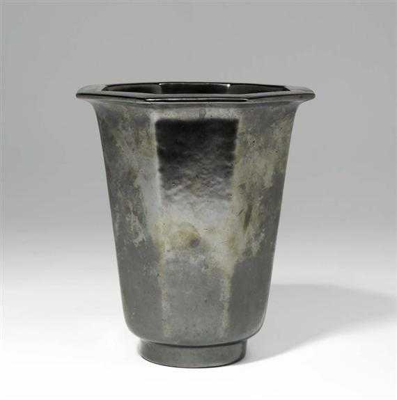 Appraisal: BONIFAS PAUL-AMI - VASE circa Glazed fa ence Signed Bonifas