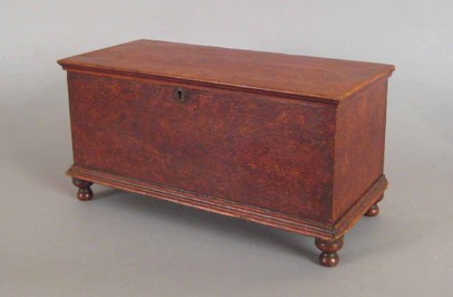 Appraisal: Pennsylvania miniature painted blanket chest th c retaining a red