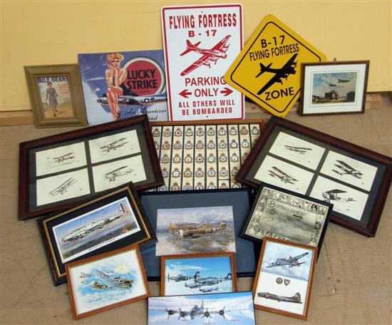 Appraisal: The replica tin plate signs related to the B bomber