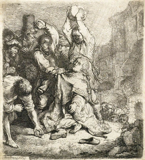 Appraisal: REMBRANDT VAN RIJN The Stoning of St Stephen Etching and