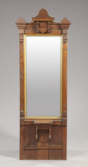 Appraisal: American Eastlake Victorian Walnut Pier Mirror third quarter th century