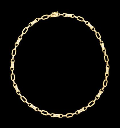 Appraisal: karat yellow gold equestrian style necklace Horse bit form links