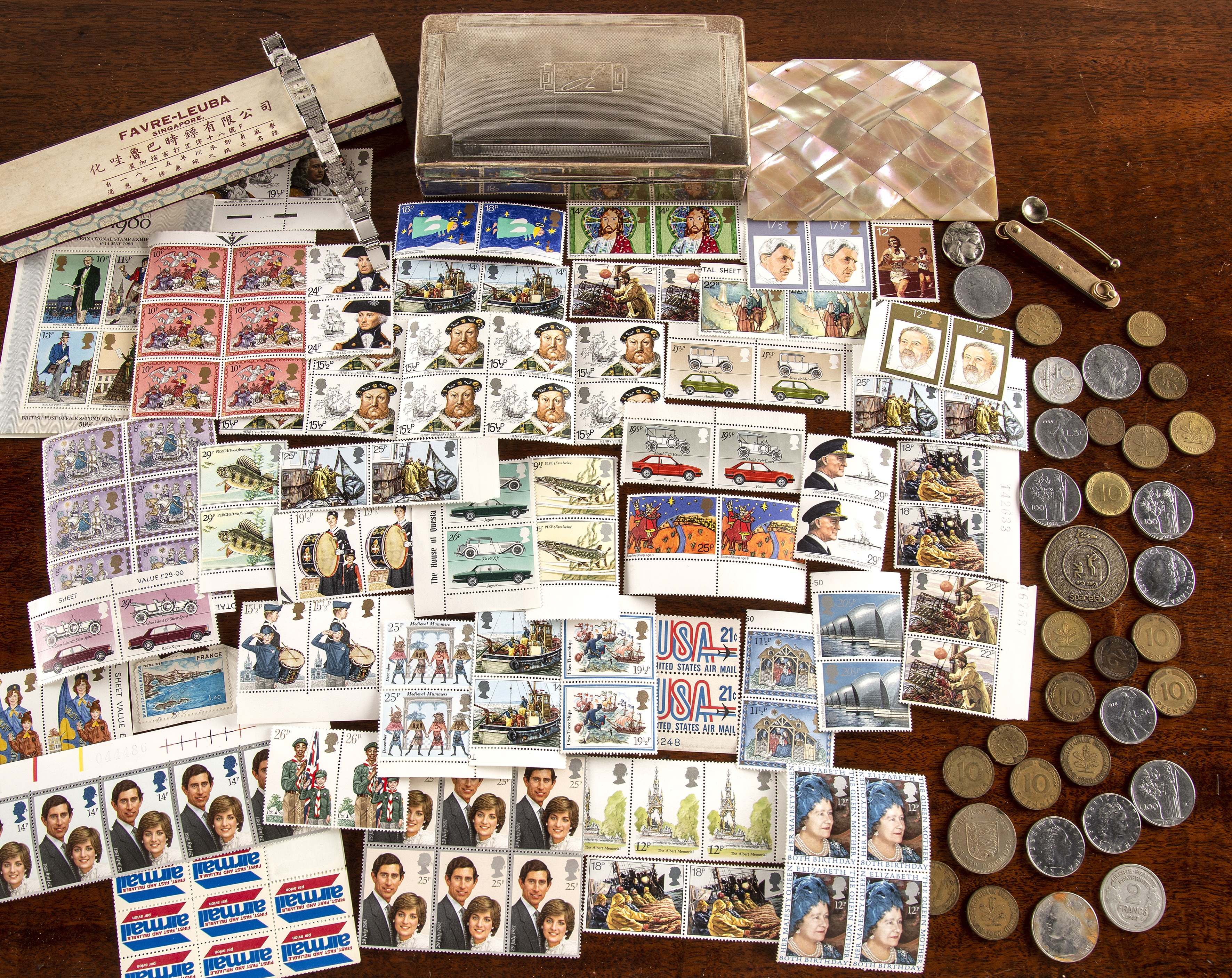 Appraisal: Collection of miscellaneous items and silver including silver box with