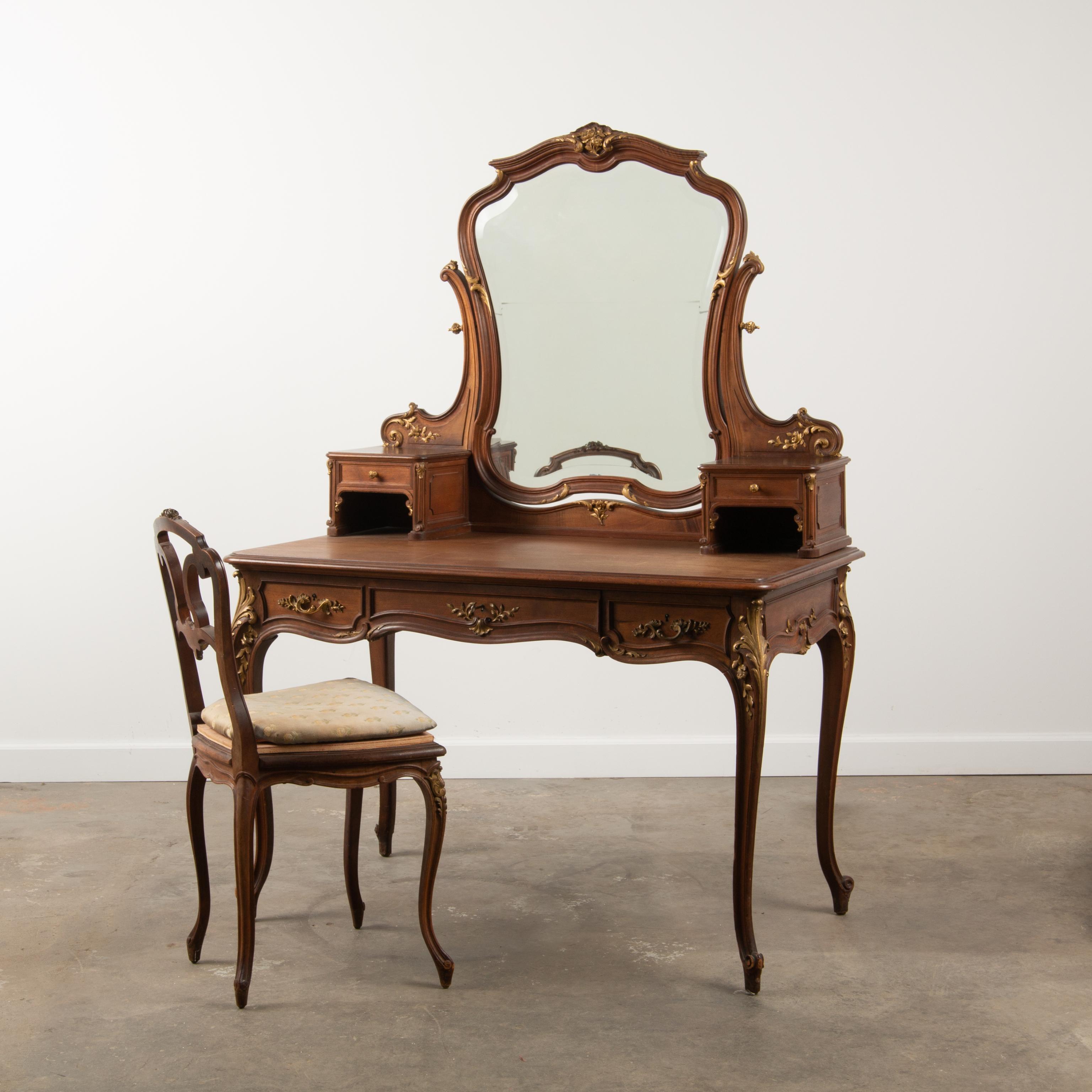 Appraisal: MAISON KRIEGER PARIS MAHOGANY VANITY LATE TH C A beautiful