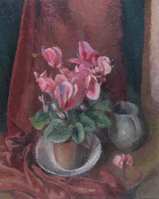 Appraisal: TH CENTURY BRITISH SCHOOL - Still life of a cyclamen