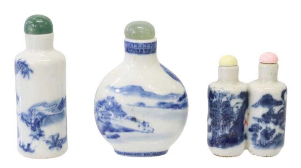 Appraisal: lot of Chinese porcelain blue and white snuff bottles each