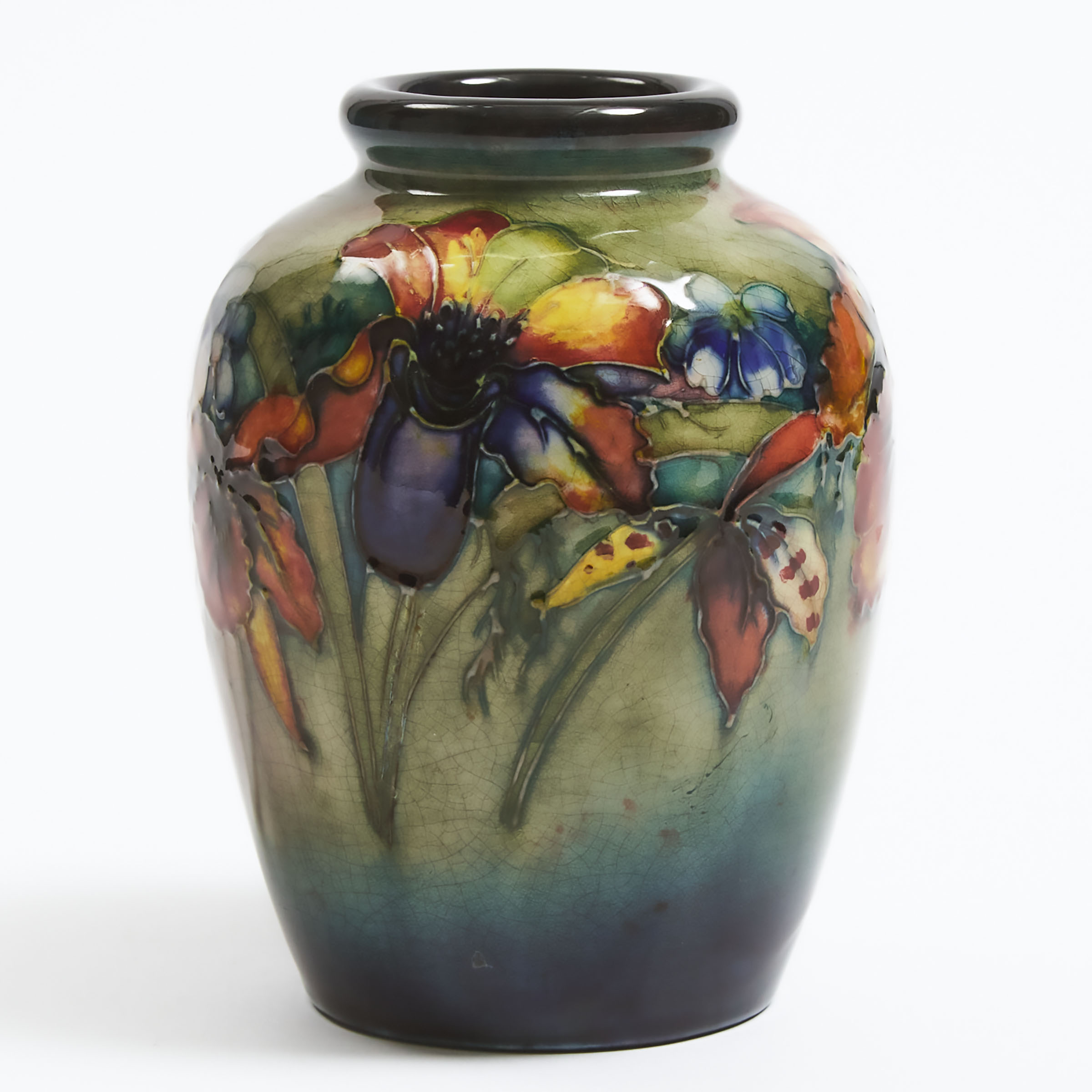 Appraisal: Moorcroft Flamb Orchids Vase s height in cm