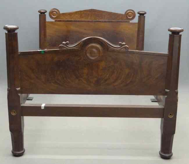 Appraisal: th c mahogany Empire bed with rails '' W ''