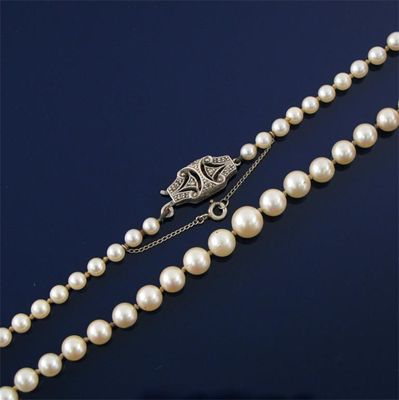 Appraisal: A graduated cultured pearl necklace