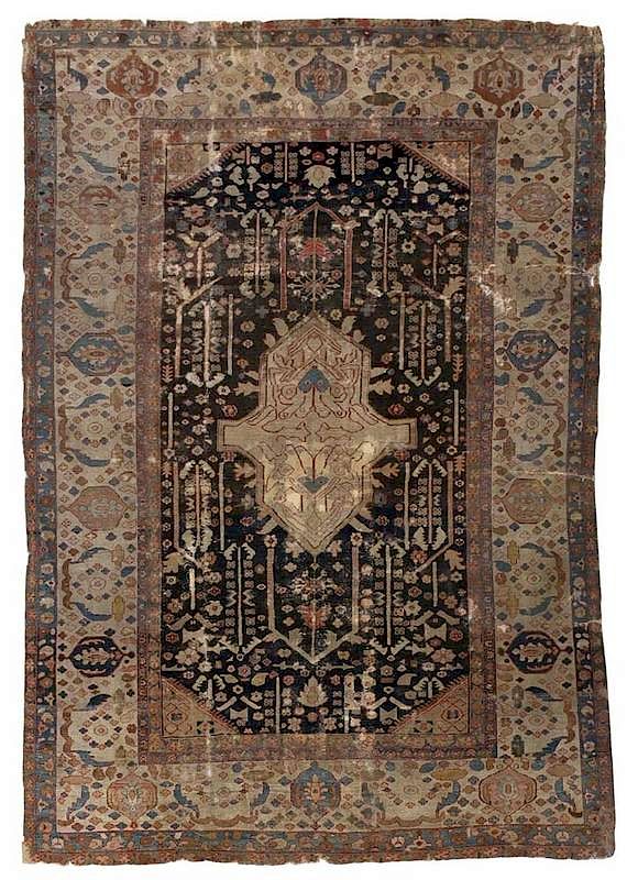 Appraisal: Bakshaish Carpet th th century white central medallion dark blue