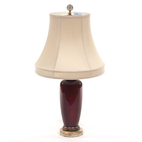 Appraisal: ANTIQUE TOMEI SHIPPO RED VASE MOUNTED AS A LAMP Vase