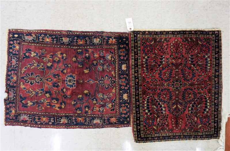 Appraisal: TWO SEMI-ANTIQUE PERSIAN SAROUK MATS Arak region Markazi Province northwest