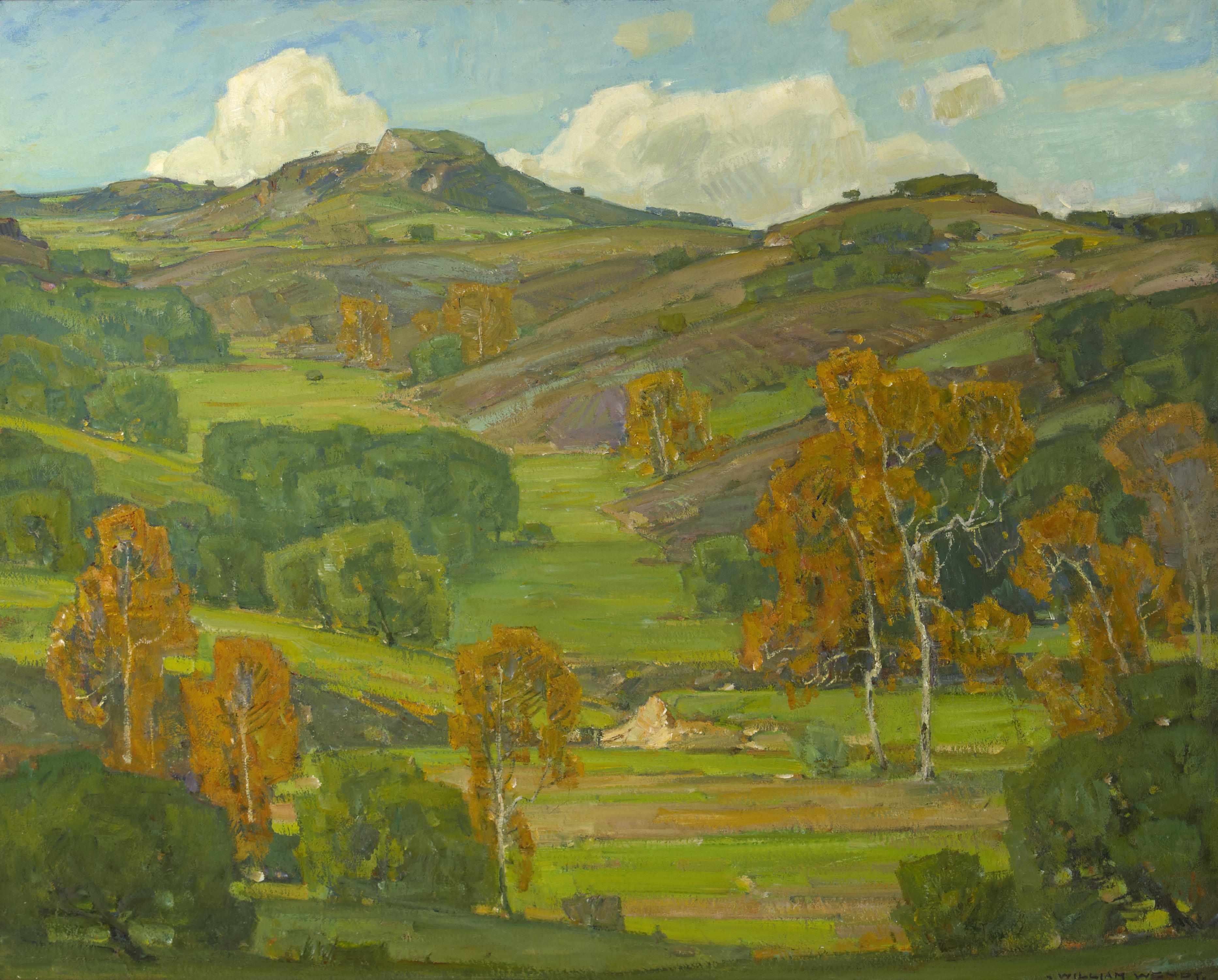 Appraisal: William Wendt American - Autumn sycamores estate-stamped 'William Wendt' lower