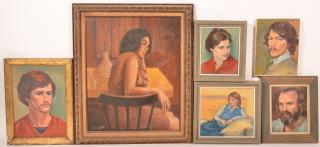 Appraisal: Six J Cashore Oil Portrait Paintings Six Oil Portrait Paintings