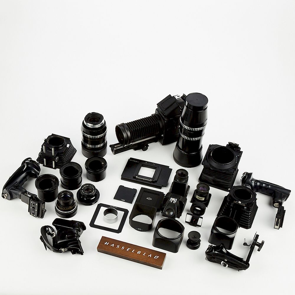 Appraisal: Hasselblad Camera Body w Accessories and Lenses Hasselblad camera body