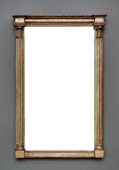 Appraisal: A th Century gilt framed rectangular pier mirror with beaded