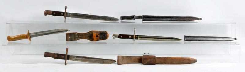 Appraisal: Lot of Bayonets Description Three bayonets have scabbards and the