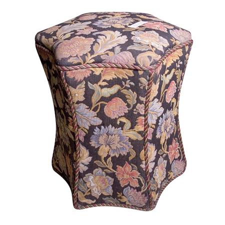 Appraisal: Needlepoint Upholstered Hexagonal Stool Estimate -