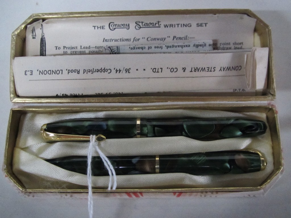 Appraisal: Cased miniature Conway Stewart pen and pencil set