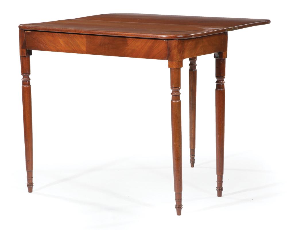 Appraisal: American Mahogany Swing Leg Games Table th c foldover top