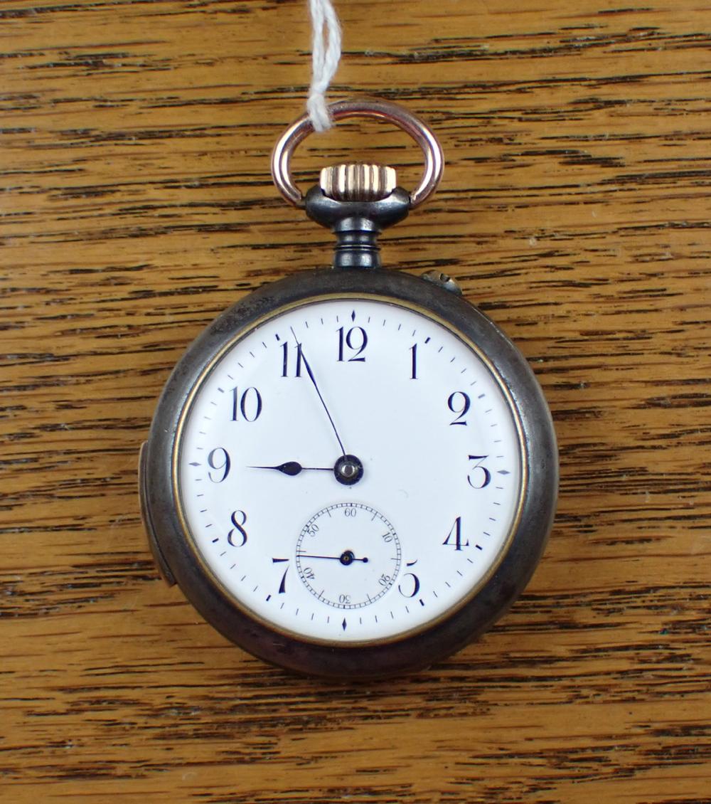 Appraisal: SWISS OPEN FACE REPEATER POCKET WATCH having hour minute dial