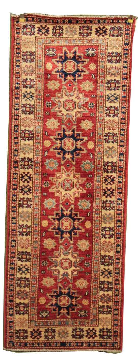 Appraisal: ORIENTAL RUG KAZAK DESIGN RUNNER ' x ' '' Seven