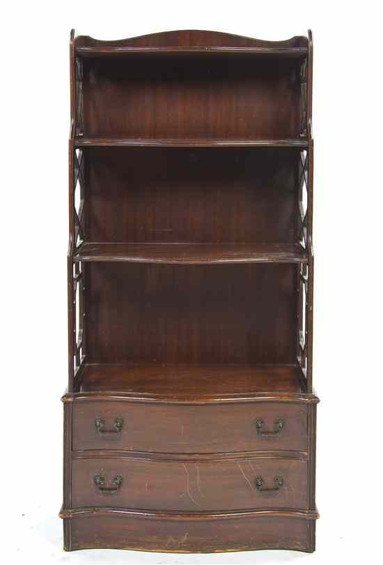 Appraisal: A Chippendale Style Mahogany Bookcase having four tiers over two