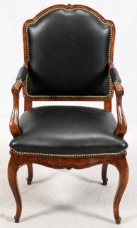 Appraisal: LEATHER ARMCHAIR H '' W '' D '' Nailhead trim